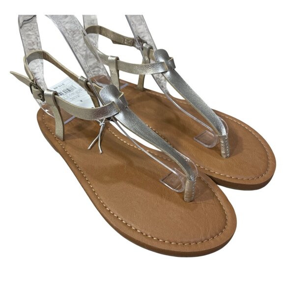 New Universal Thread Gold Thong Sandal Flat Size 8 Hartley - Picture 2 of 8